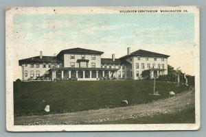 WASHINGTON PA HILLSVIEW SANITARIUM ANTIQUE POSTCARD
