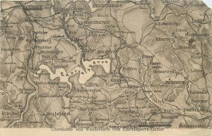 Overview and hiking map of the Edertalsperre area geographical map Germany 