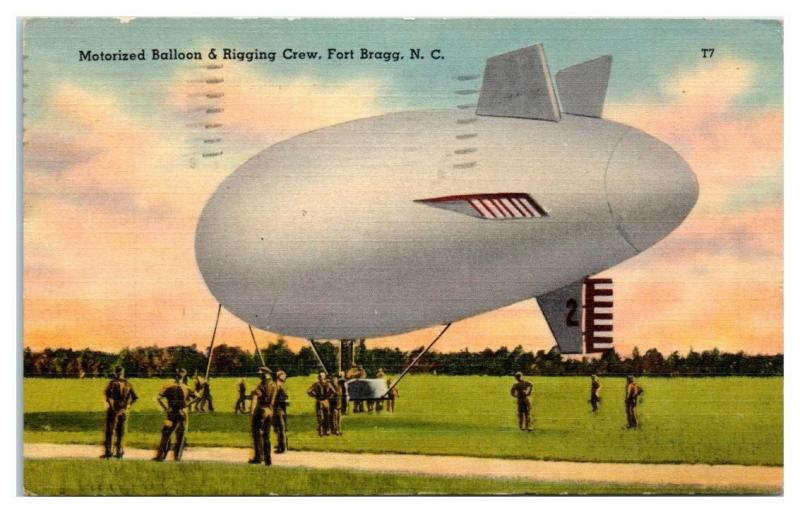 1942 Motorized Balloon and Rigging Crew, Fort Bragg, NC Postcard