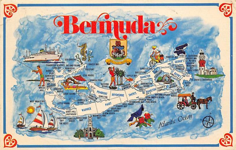 Bermuda Map Bermuda 1974 