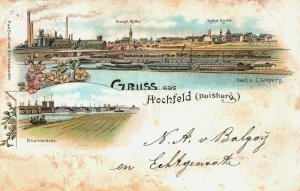 Germany Gruss aus Hochfeld Duisburg Litho Postcard 03.68