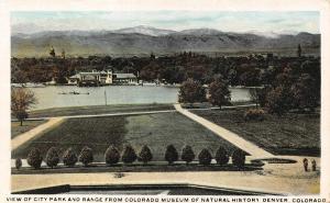 DENVER, CO Colorado   VIEW OF CITY PARK & RANGE from Museum   c1920's Postcard