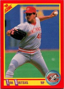 1990 Score Baseball Card Tim Birtsas Cincinnati Reds sk2740