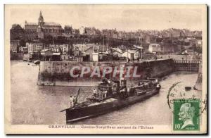 Old Postcard Granville Against Torpedo Leaving the boat & # 39ecluse