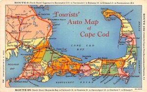 Tourists' Auto Map of Cape Cod Massachusetts