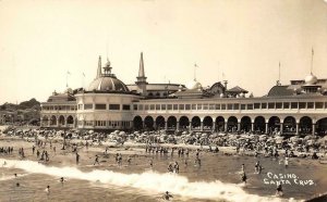 RPPC Casino & Beach Scene SANTA CRUZ, CA c1930s Vintage Photo Postcard