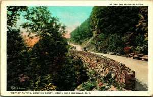 Storm King Highway Ravine Along Hudson River New York NY UNP WB Postcard E6