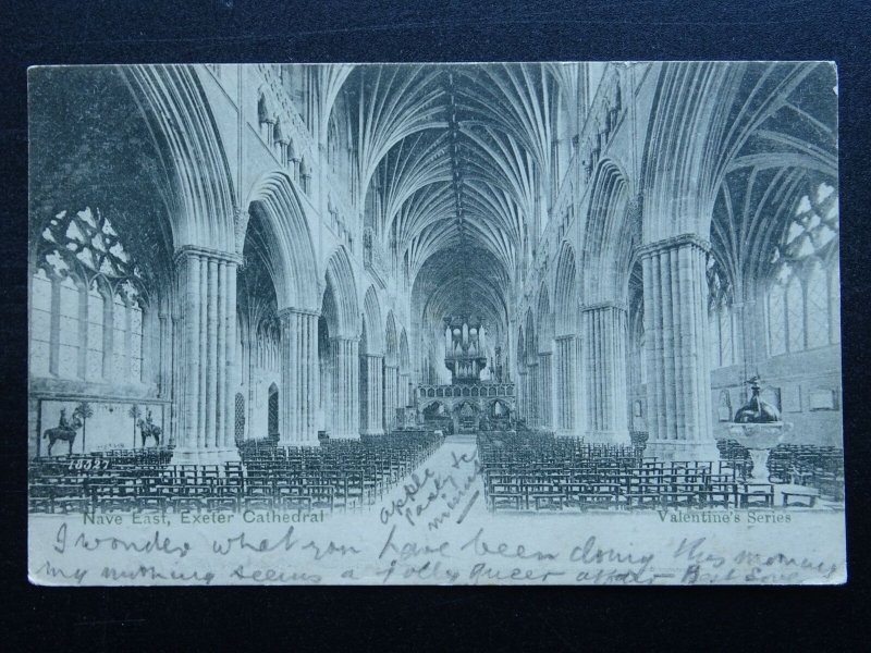 Devon 2 x EXETER CATHEDRAL Interior & Interior East Nave c1902 UB Postcard