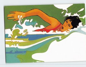 Postcard Women's swimming, Olympics '84, 40-cent International Airmail Stamp