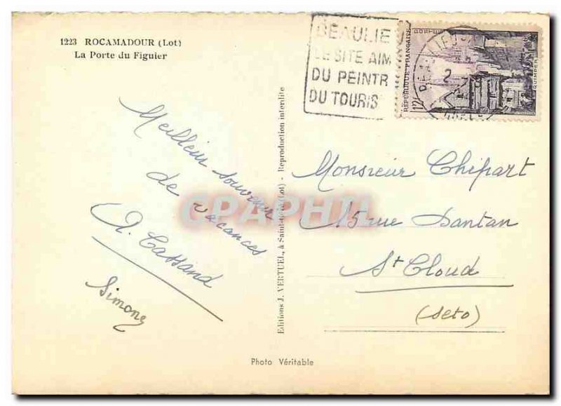 Postcard Modern Rocamadour Gate Fig Tree