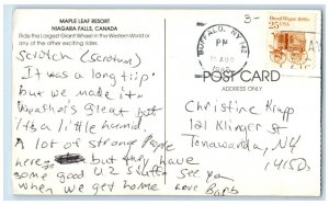 1988 Ferris Wheel Maple Leaf Resort Niagara Falls Ontario Canada Postcard