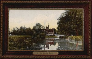 Vintage Postcard On The Lossie Elgin Lake Bridge Moray Scotland