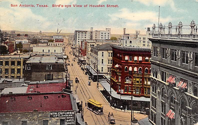 Birds Eye View Houston Street - San Antonio, Texas TX  