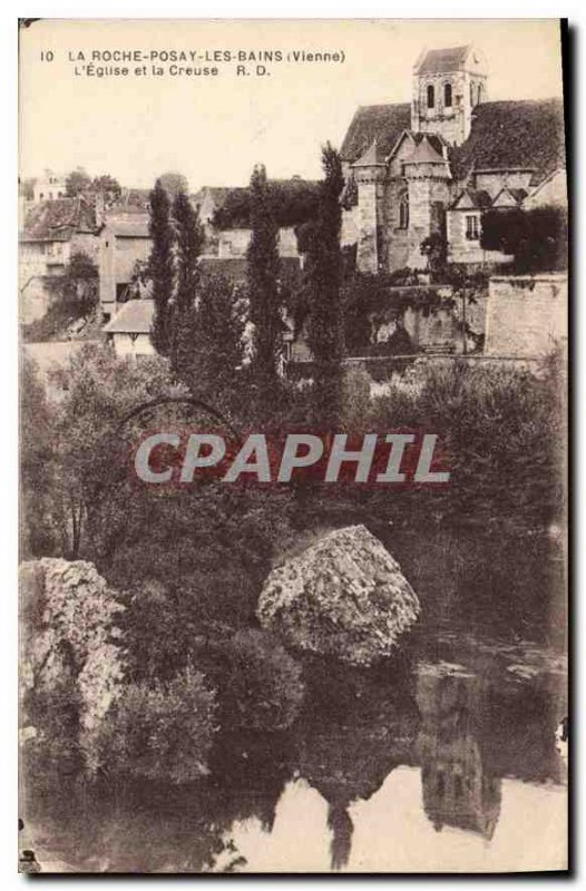 Old Postcard La Roche Posay Vienne les Bains Church and Creuse