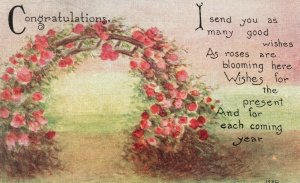 ?Vintage Postcard 1910s Congratulations I Send You As Many Good Wishes Greetings