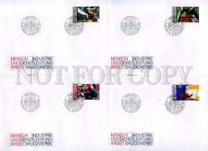 440700 Liechtenstein 1984 year set of FDC industry people professions Red Cross