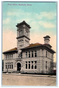 1913 Post Office Exterior Building Mankato Minnesota MN Antique Vintage Postcard