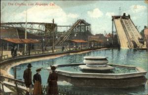 Los Angeles CA Chutes Water Slide & Roller Coaster 1908 Used Postcard