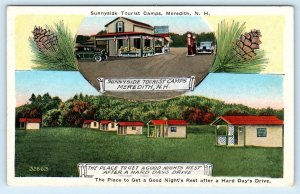 MEREDITH, New Hampshire NH ~ Roadside Motel SUNNYSIDE TOURIST CAMPS  Postcard