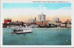 Water Front Foot Of Main Street Jacksonville Florida Vintage Postcard C105
