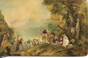 Embarkation to Cytherere by Watteau Fine painting old vintage Stengel # 29228