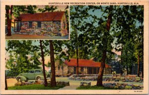 Postcard AL Huntsville New Recreation Center Monte Sano Lodge & Cabins 1940s S74