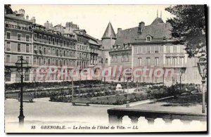 Old Postcard Grenoble Le Jardin De I'Hotel Town