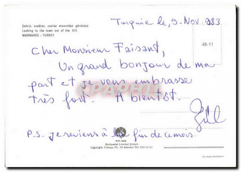 Postcard Modern Turkey Marmais