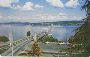 Lake Washington Floating Pontoon Bridge from Seattle Washington