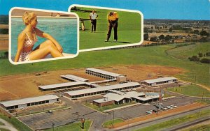 Decatur, Alabama CRESCENT MOTEL Golf Course, Pool Roadside '60s Vintage Postcard