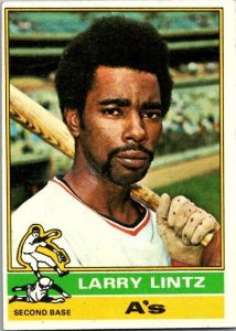 1976 Topps Baseball Card Larry Lintz Oakland Athletics sk13388