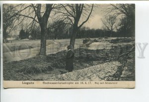 460709 POLAND Legnica Liegnitz flood disaster Vintage postcard