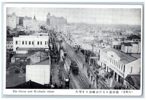 Tokyo Japan Postcard Ginza and Kobayashi Street Air View c1930's Vintage