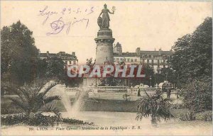 Old Postcard Lyon Place Carnot Monument of the Republic