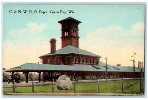 c1910's C. & W. Railroad Depot Exterior Green Bay Wisconsin WI Unposted Postcard