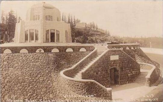 Oklahoma Vista House Columbia River Highway 1929 Real Photo RPPC