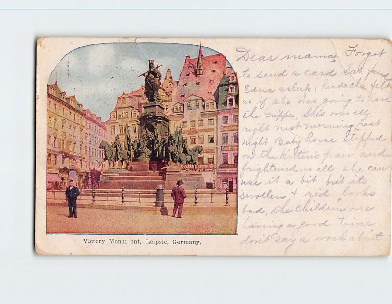 Postcard Victory Monument, Leipzig, Germany