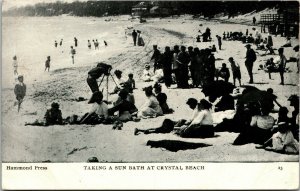 Postcard ON People Taking a Sun Bath at Crystal Beach Photographer ~1910 M67