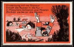 Germany WWI Patriotic Anti Russian Card Masurien Swamp Hindeburg 81121