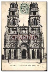 Old Postcard Orleans Cathedral Holy Cross Church