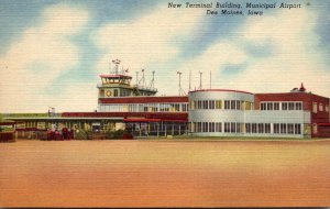Iowa Des Moines Municipal Airport New Terminal Building Curteich