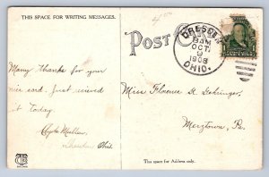 J97/ Dresden Ohio Postcard c1910 High School Building 482