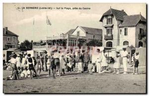 Old Postcard La Bernerie On the beach near the Casino