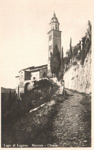 Vintage Postcard 1910's Lago di Lugano Morcote Church Lake Lugano Switzerland