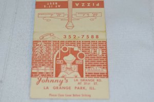 Johnny's La Grange Park Illinois Pizza 30 Strike Matchbook Cover