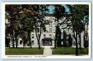 Aurora Illinois IL Postcard Jennings Seminary Exterior City Of Lights 1916