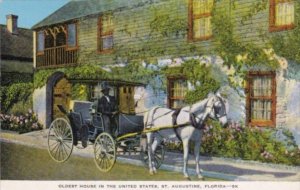 Florida St Augustine Horse and Buggy At Oldest House In The United States 1951