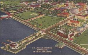 Florida Sanford Downtown Aerial View Curteich