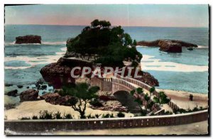 Old Postcard Biarritz Le Rocher Du Basta