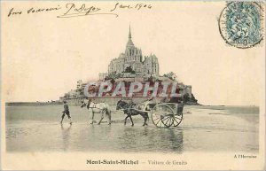 Old Postcard Mont-St-Michel car Genets